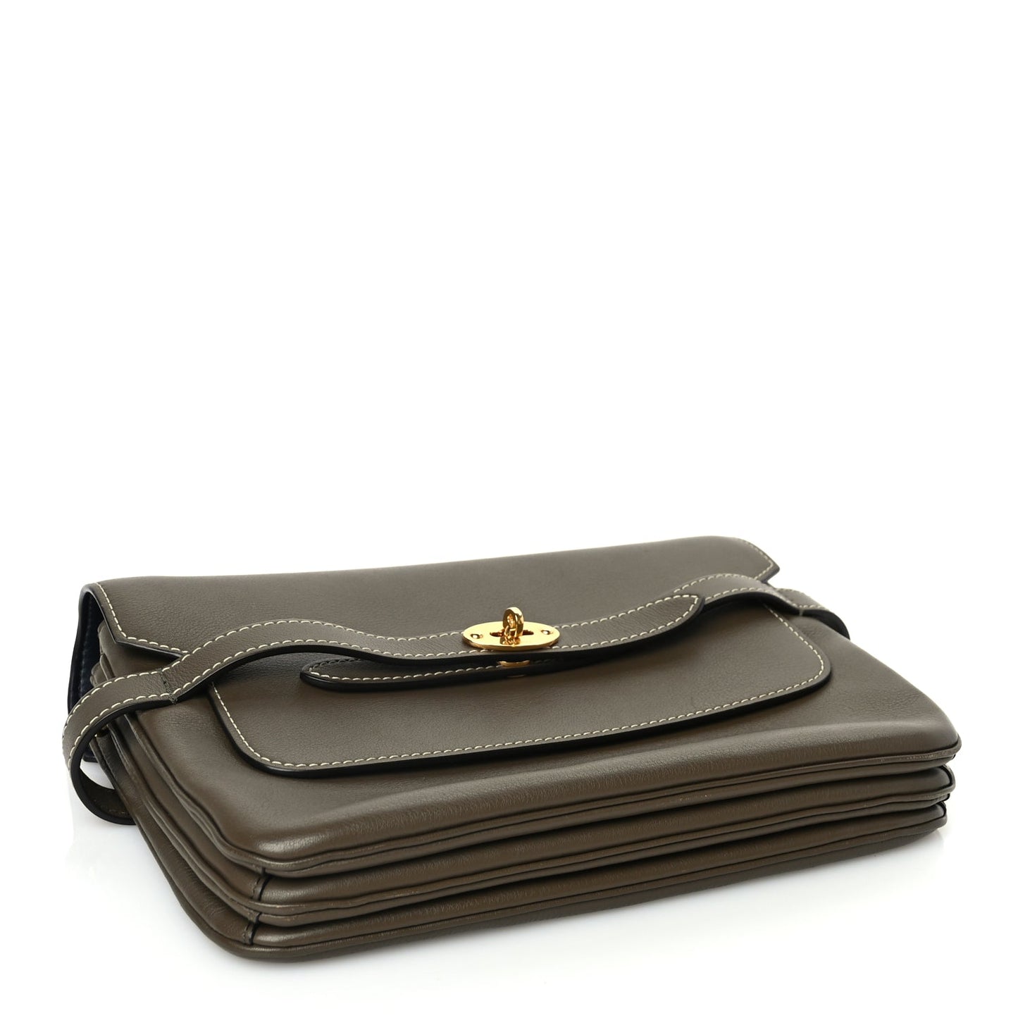 Mulberry Small Classic Grain Calfskin Belted Bayswater Satchel Khaki