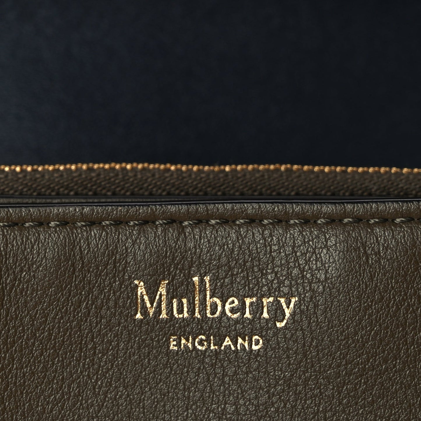 Mulberry Small Classic Grain Calfskin Belted Bayswater Satchel Khaki