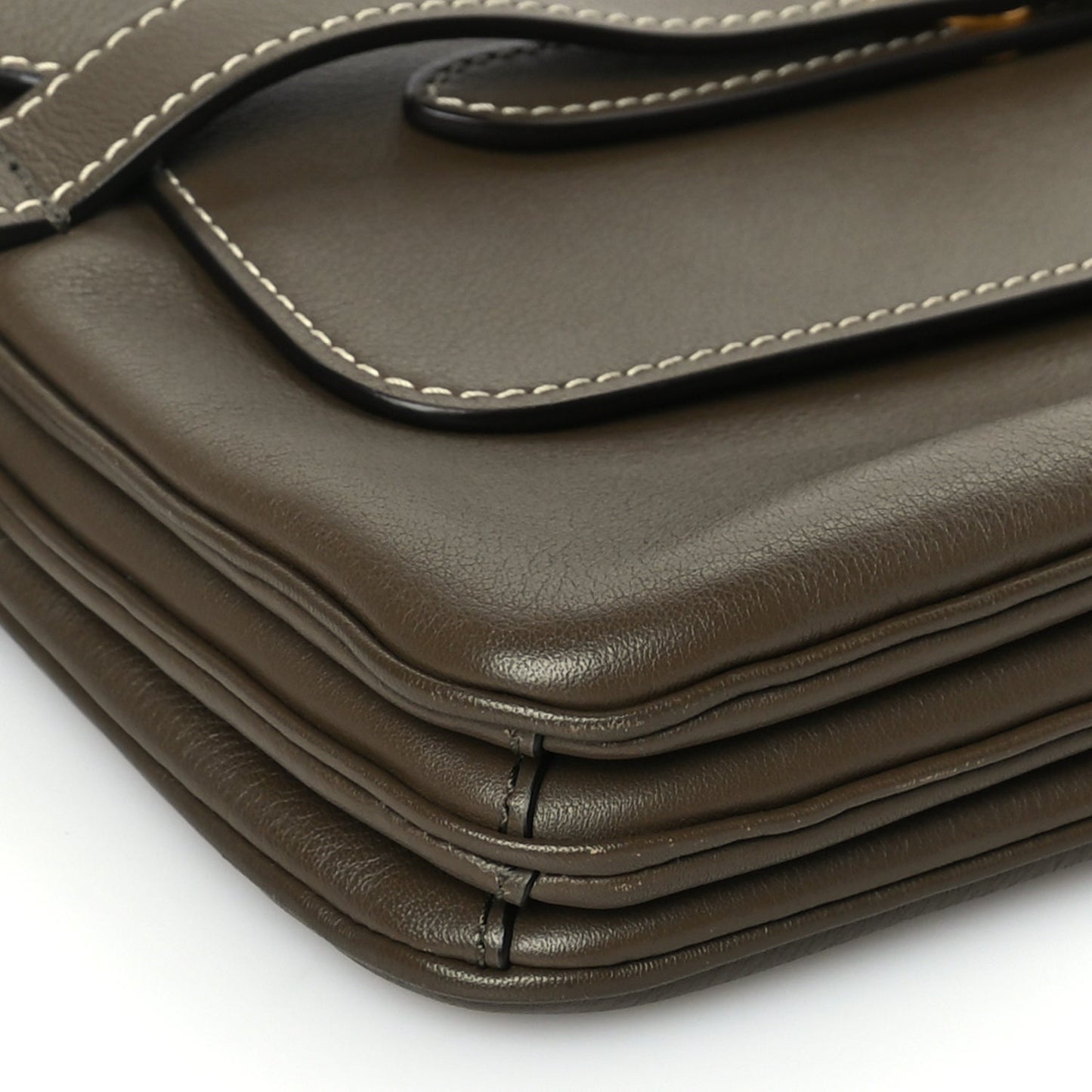 Mulberry Small Classic Grain Calfskin Belted Bayswater Satchel Khaki