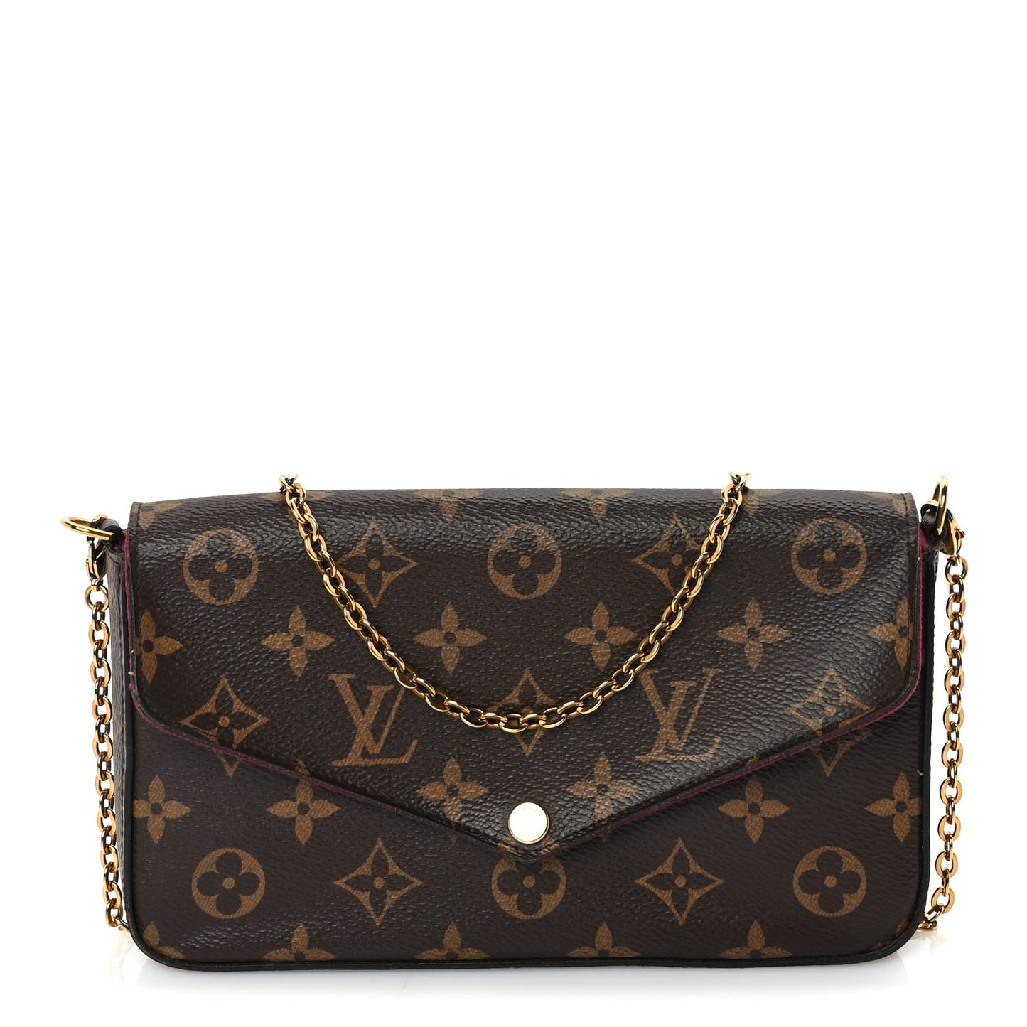 Louis Vuitton Monogram Pochette Felicie Chain Wallet  Fuchsia