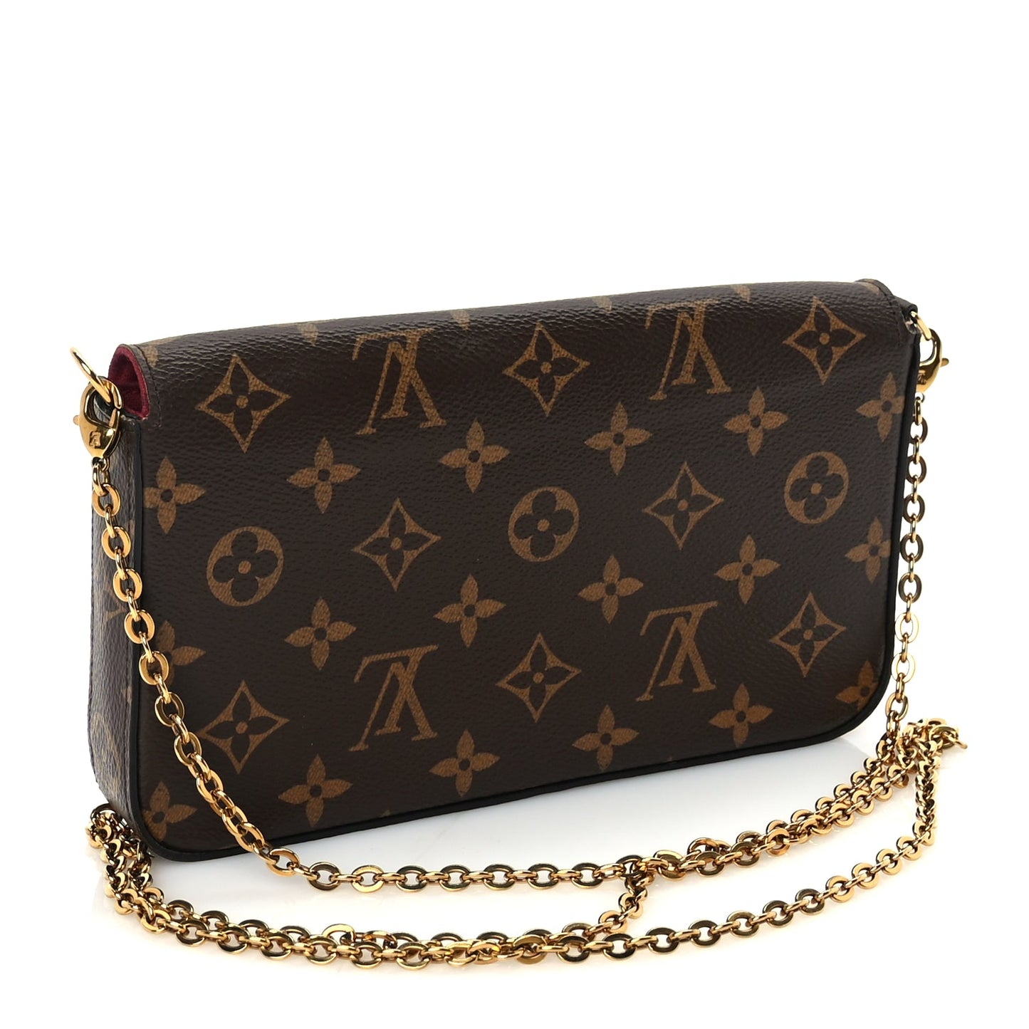 Louis Vuitton Monogram Pochette Felicie Chain Wallet  Fuchsia