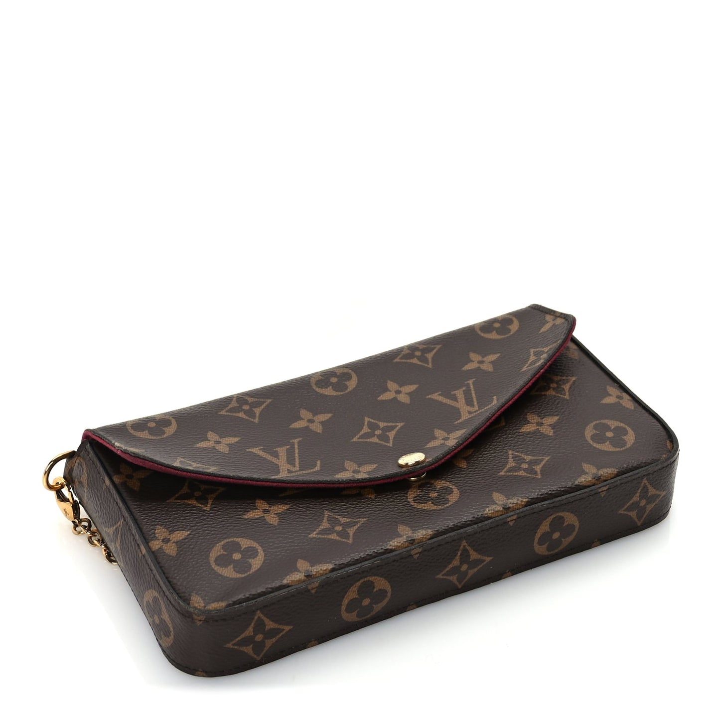 Louis Vuitton Monogram Pochette Felicie Chain Wallet  Fuchsia