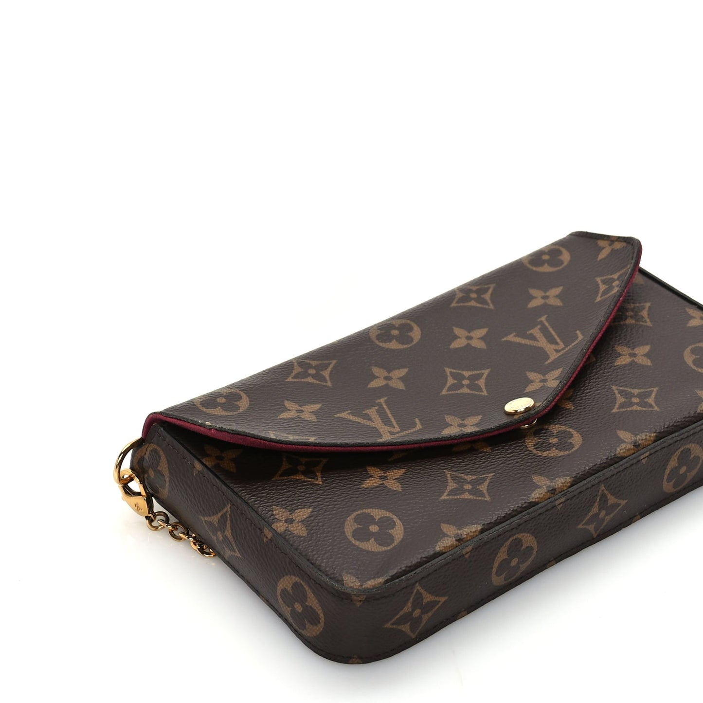 Louis Vuitton Monogram Pochette Felicie Chain Wallet  Fuchsia
