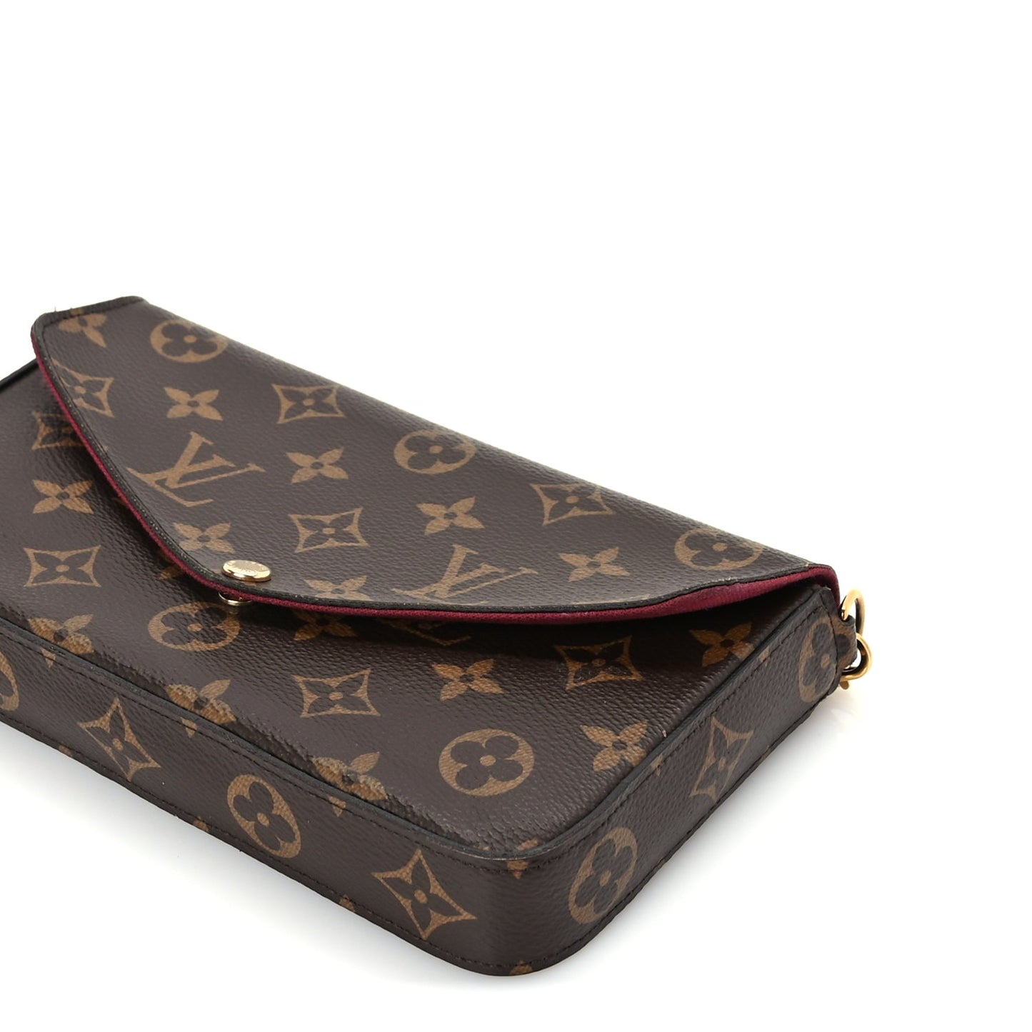 Louis Vuitton Monogram Pochette Felicie Chain Wallet  Fuchsia