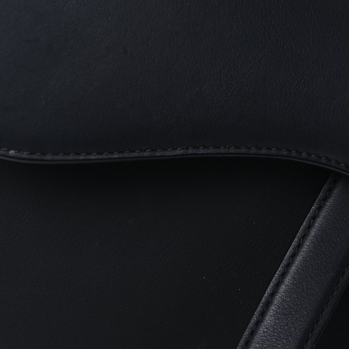 Christian Dior Ultra Matte Calfskin Saddle Bag With Strap  Black