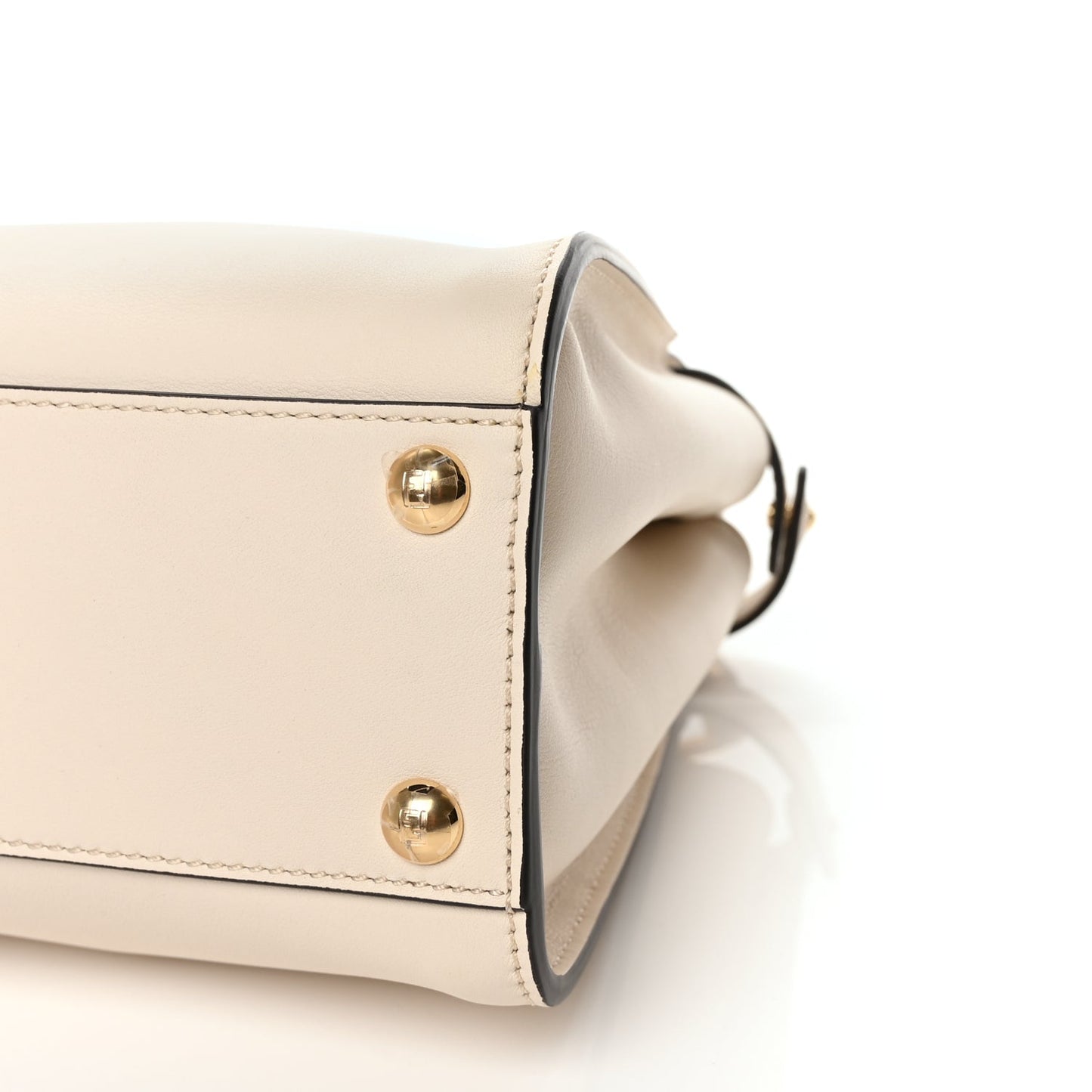 Fendi Vitello Seta Suede FF Mini Peekaboo Iconic Satchel Uovo Sigaro Marrone