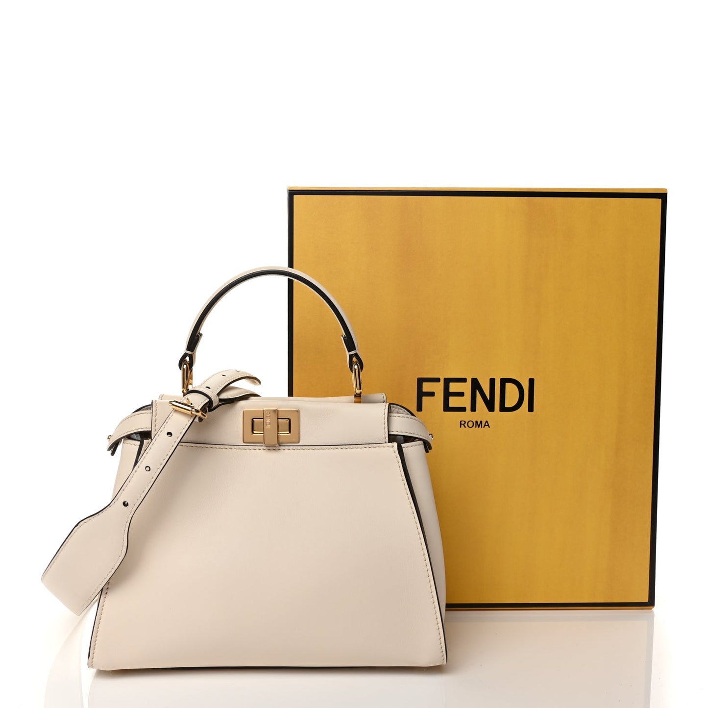 Fendi Vitello Seta Suede FF Mini Peekaboo Iconic Satchel Uovo Sigaro Marrone