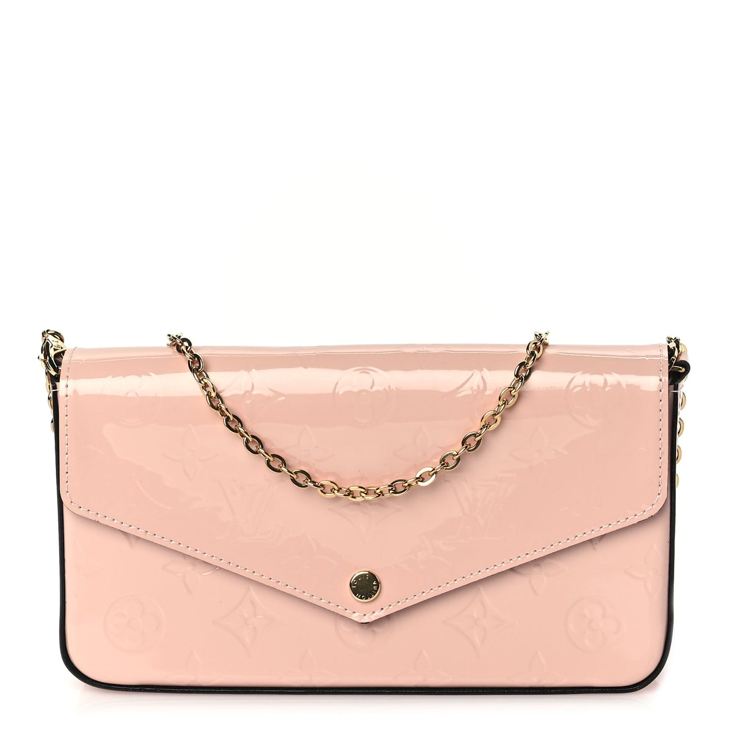 Louis Vuitton Vernis Felicie Chain Wallet  Rose Ballerine