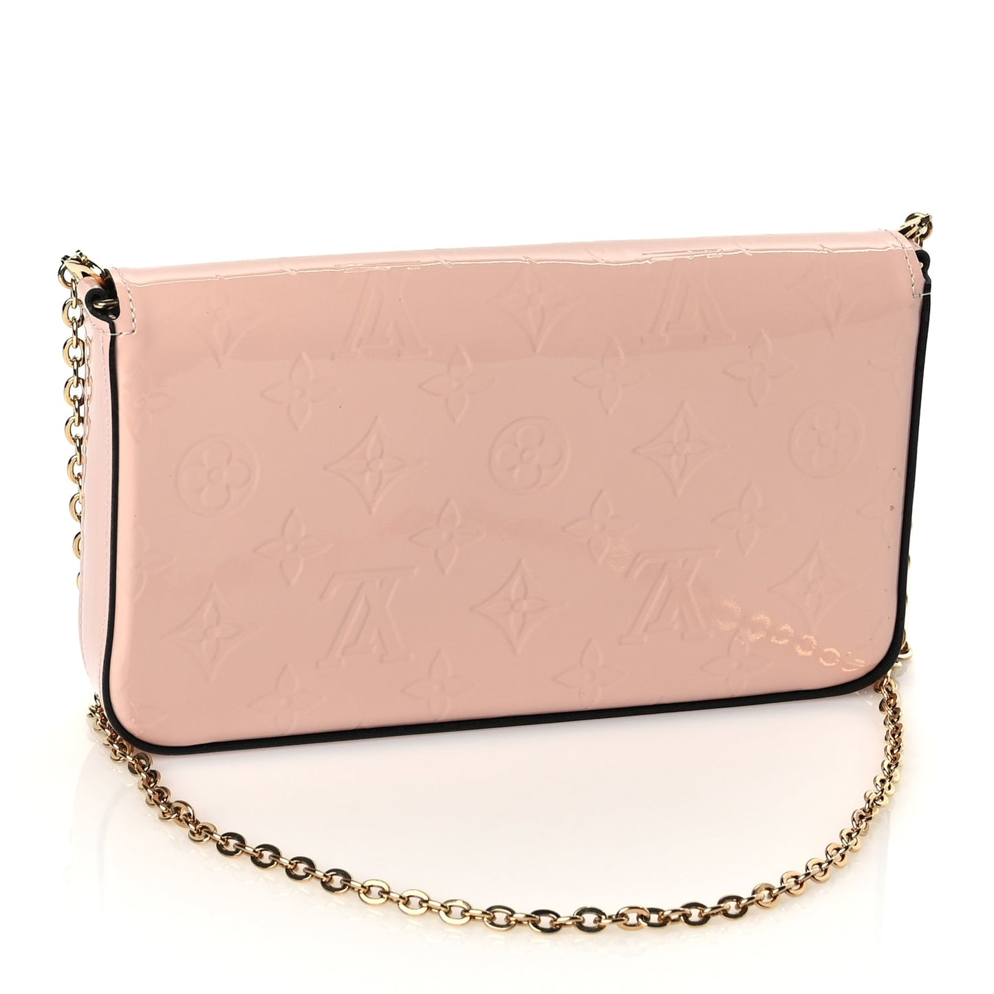 Louis Vuitton Vernis Felicie Chain Wallet  Rose Ballerine