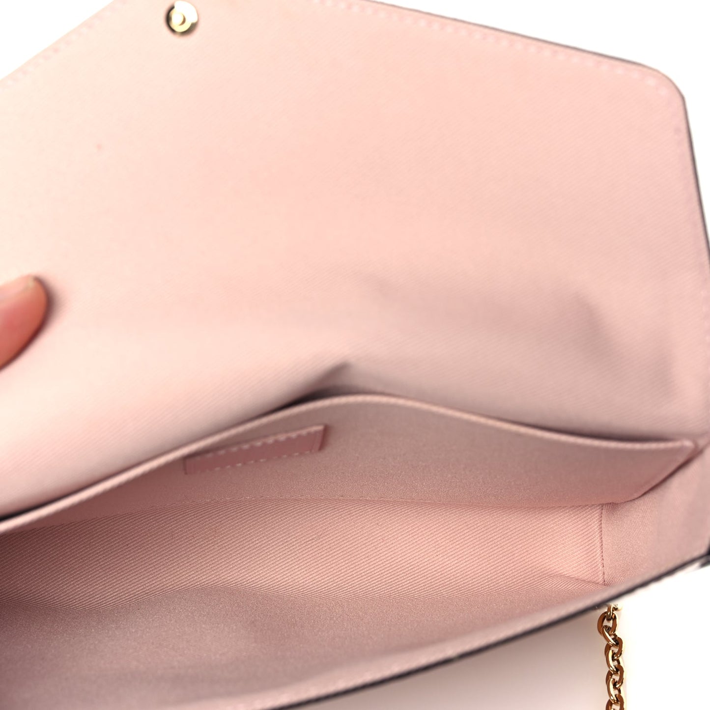 Louis Vuitton Vernis Felicie Chain Wallet  Rose Ballerine