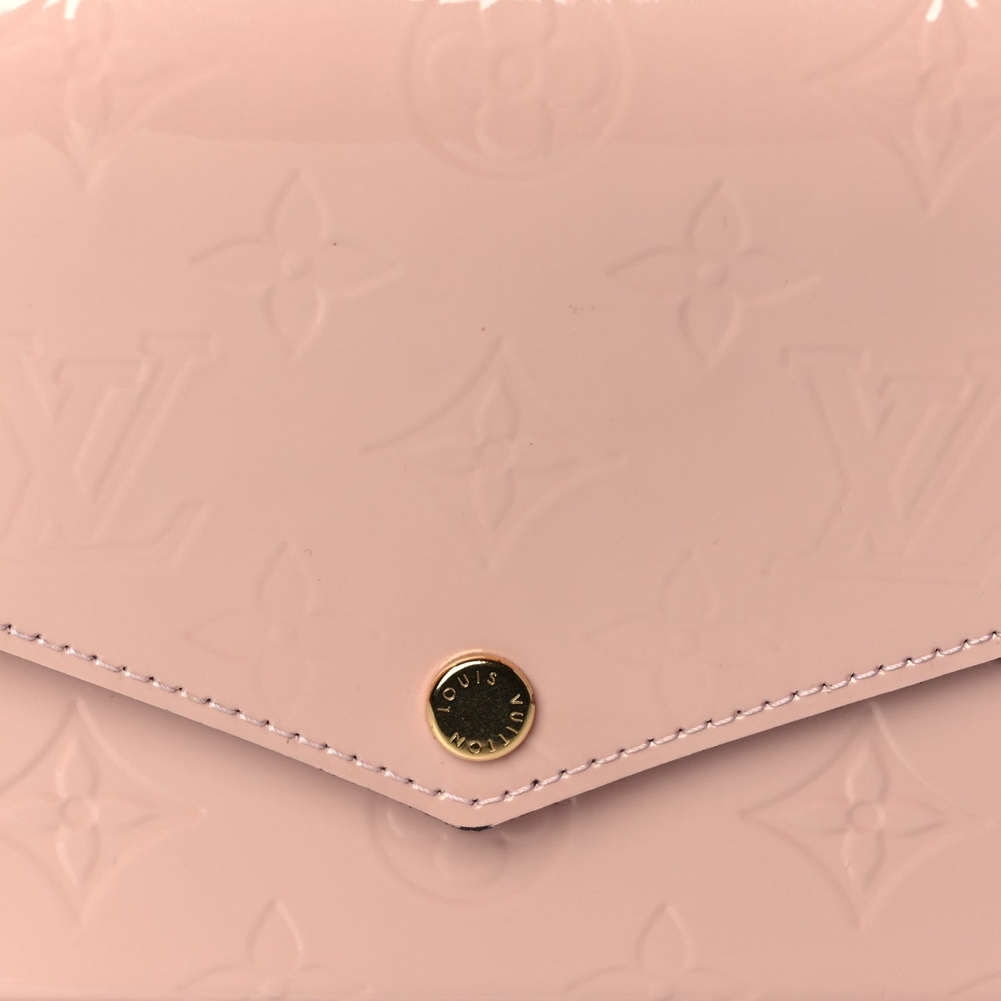 Louis Vuitton Vernis Felicie Chain Wallet  Rose Ballerine