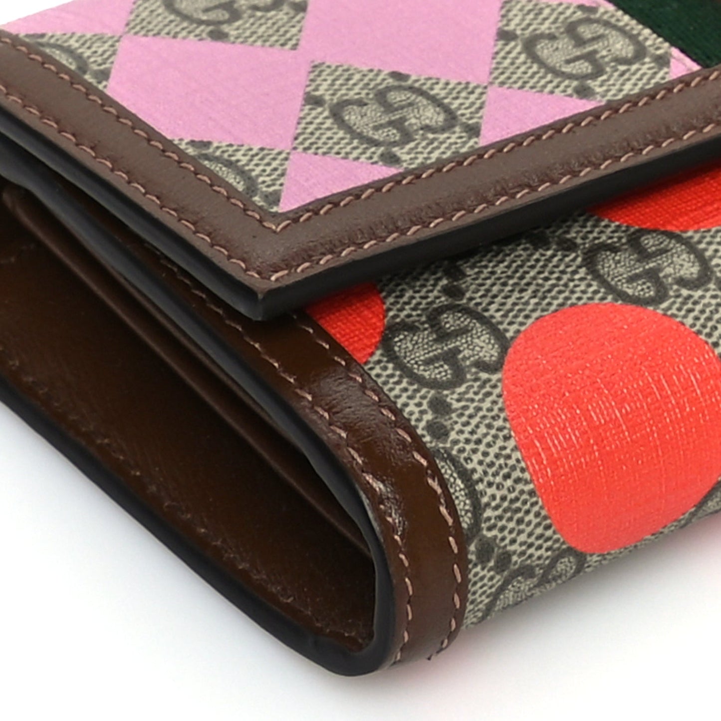 Gucci GG Supreme Monogram Geometric Web Jackie 1961 Chain Wallet  Brown Sugar
