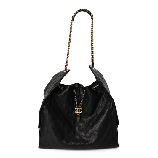 Chanel Caviar Quilted Large Chanel 25 Handbag Black