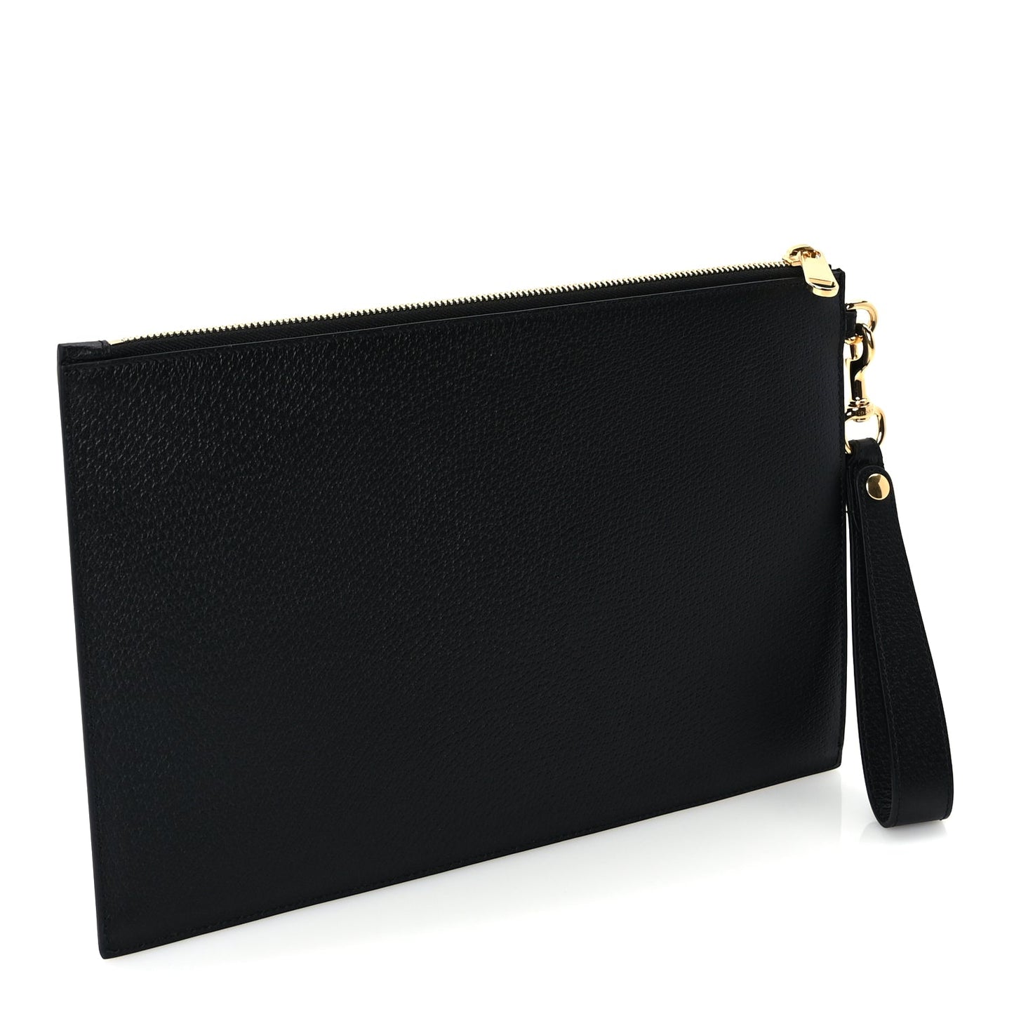 Gucci Calfskin Horsebit 1955 Wristlet Pouch  Black