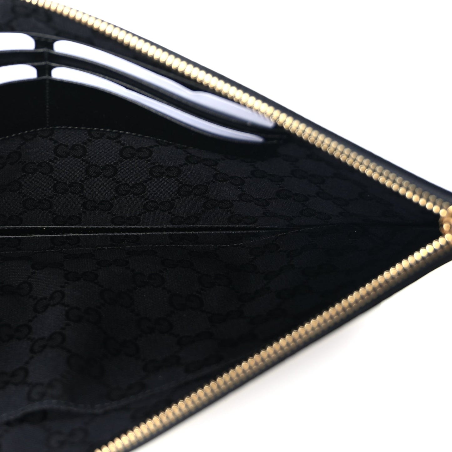 Gucci Calfskin Horsebit 1955 Wristlet Pouch  Black