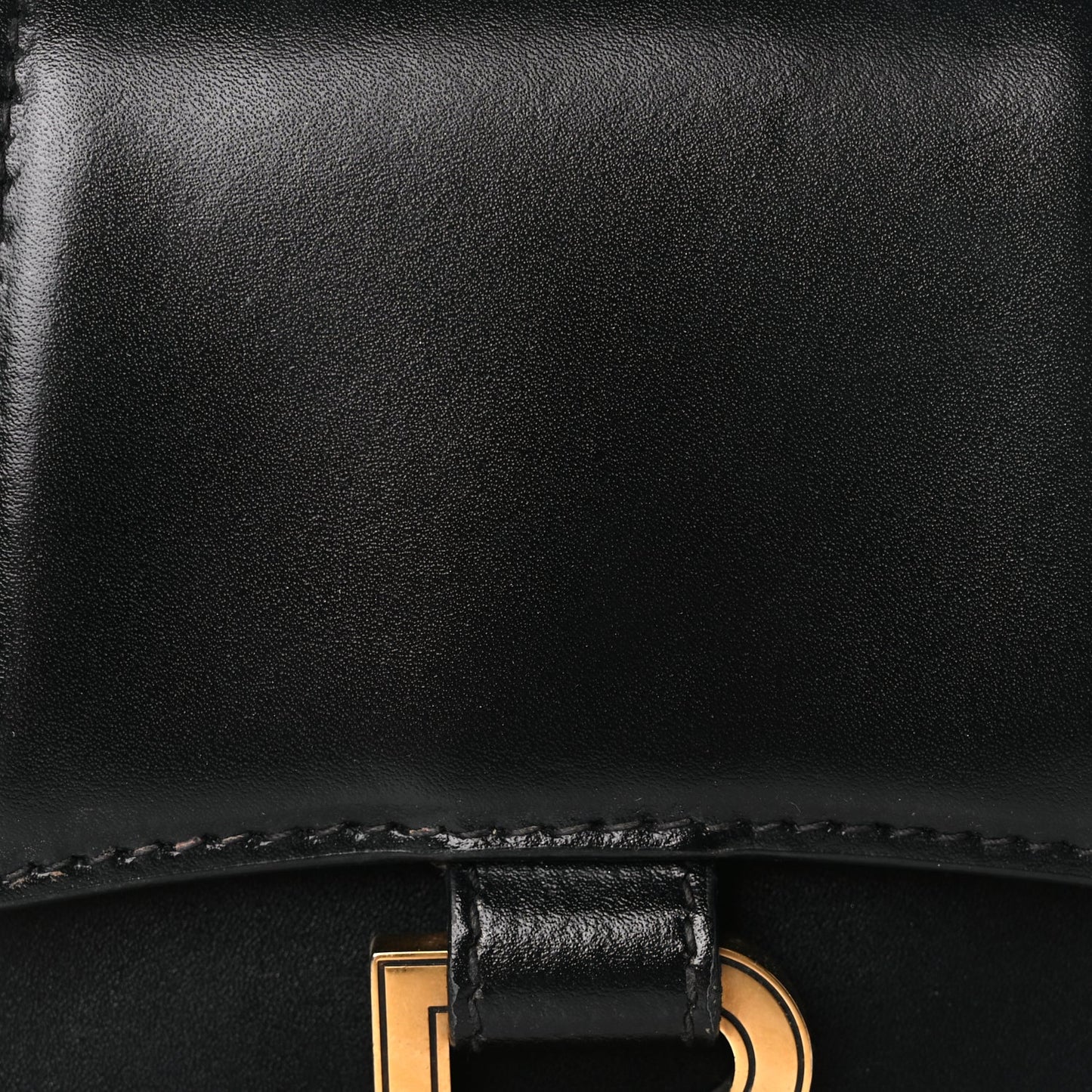 Balenciaga Shiny Box Calfskin Hourglass Top Handle Bag XS Black