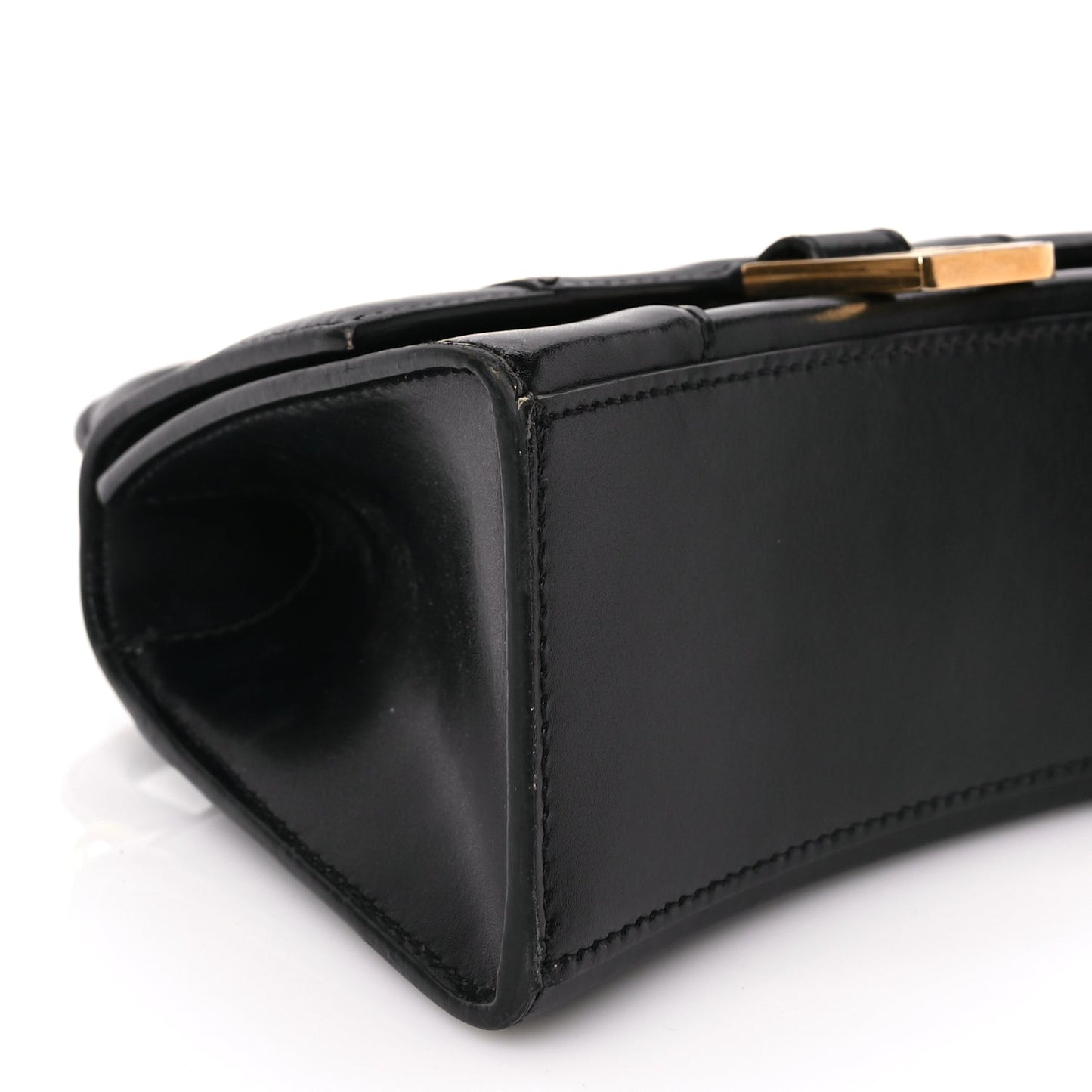 Balenciaga Shiny Box Calfskin Hourglass Top Handle Bag XS Black