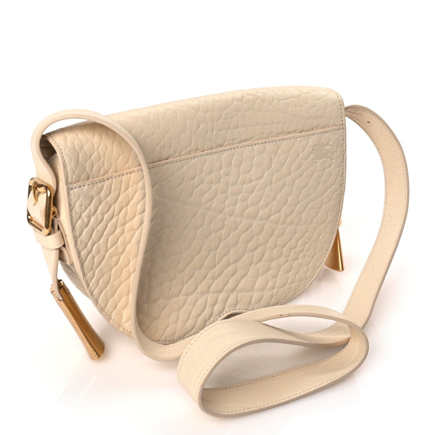 Burberry Grain Calfskin Chess Satchel Bag Beige