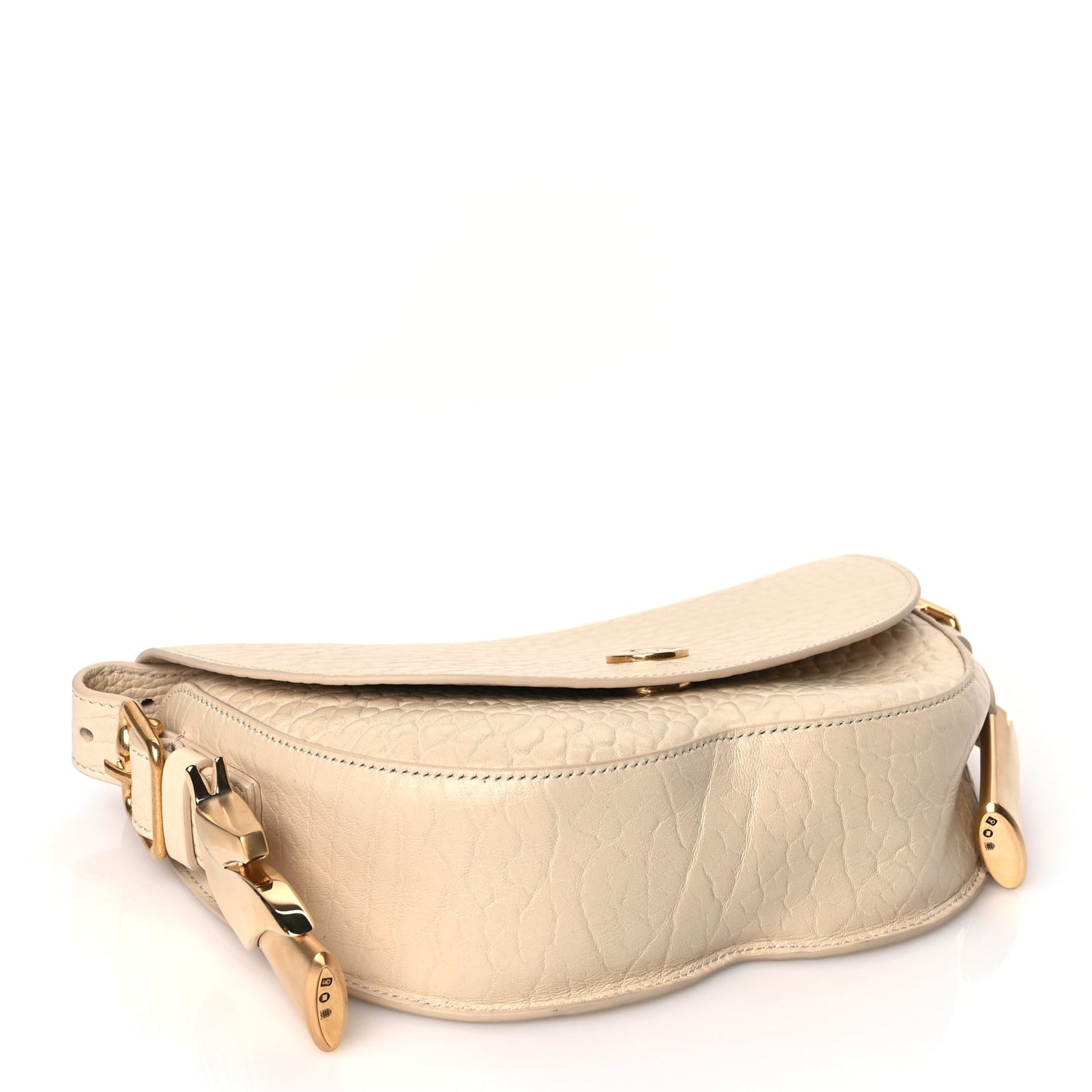Burberry Grain Calfskin Chess Satchel Bag Beige