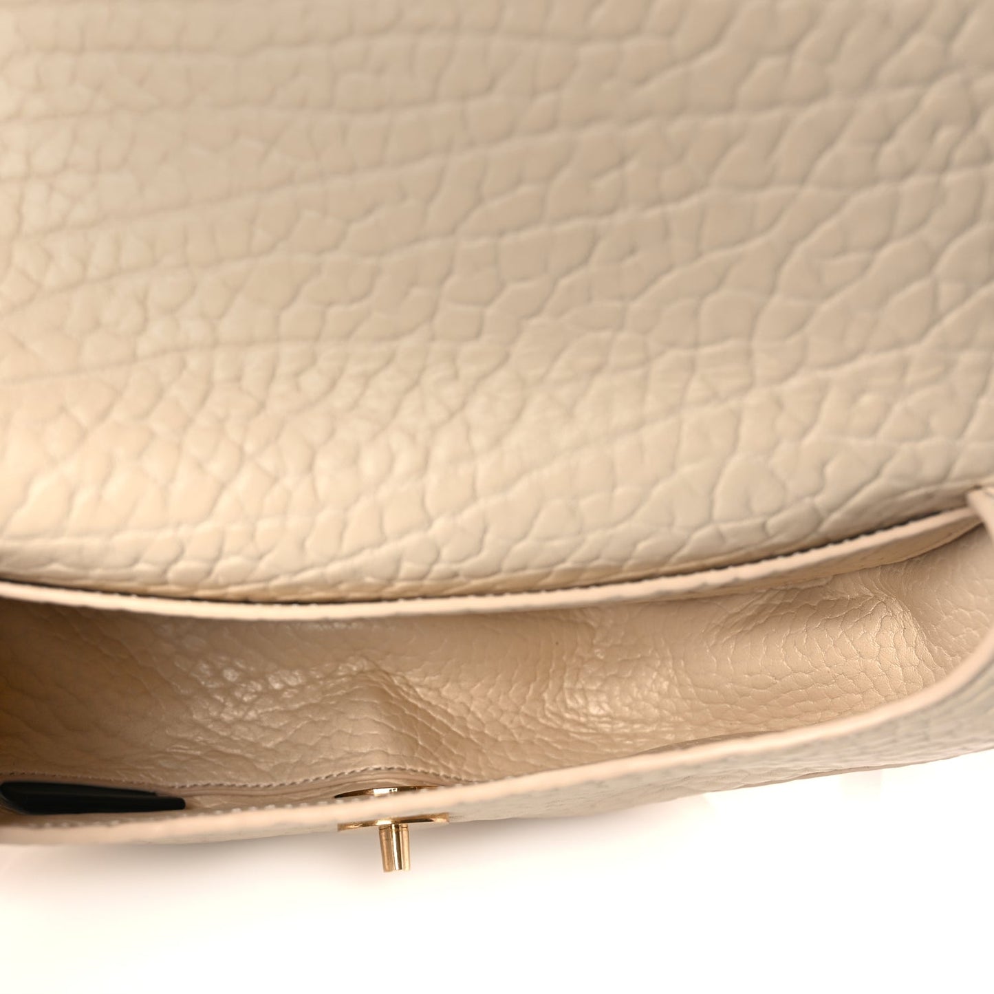 Burberry Grain Calfskin Chess Satchel Bag Beige