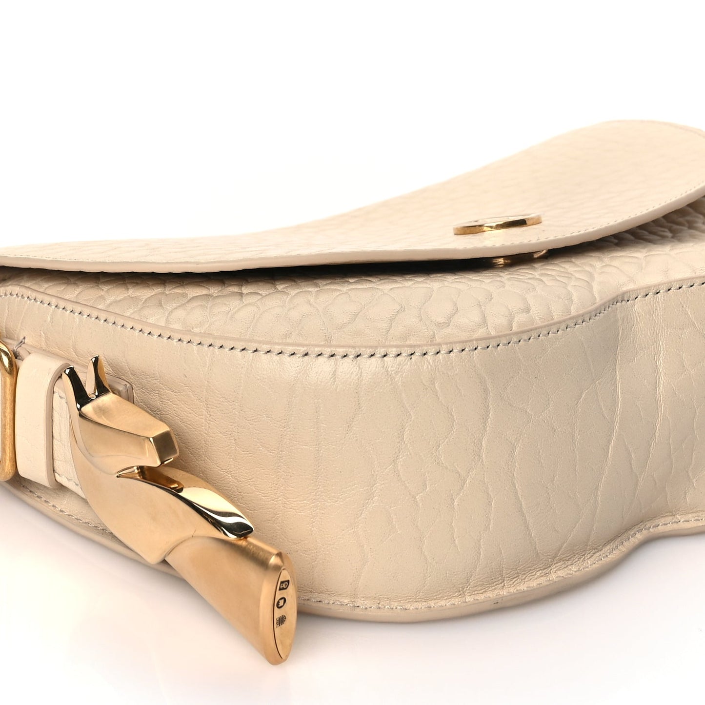 Burberry Grain Calfskin Chess Satchel Bag Beige