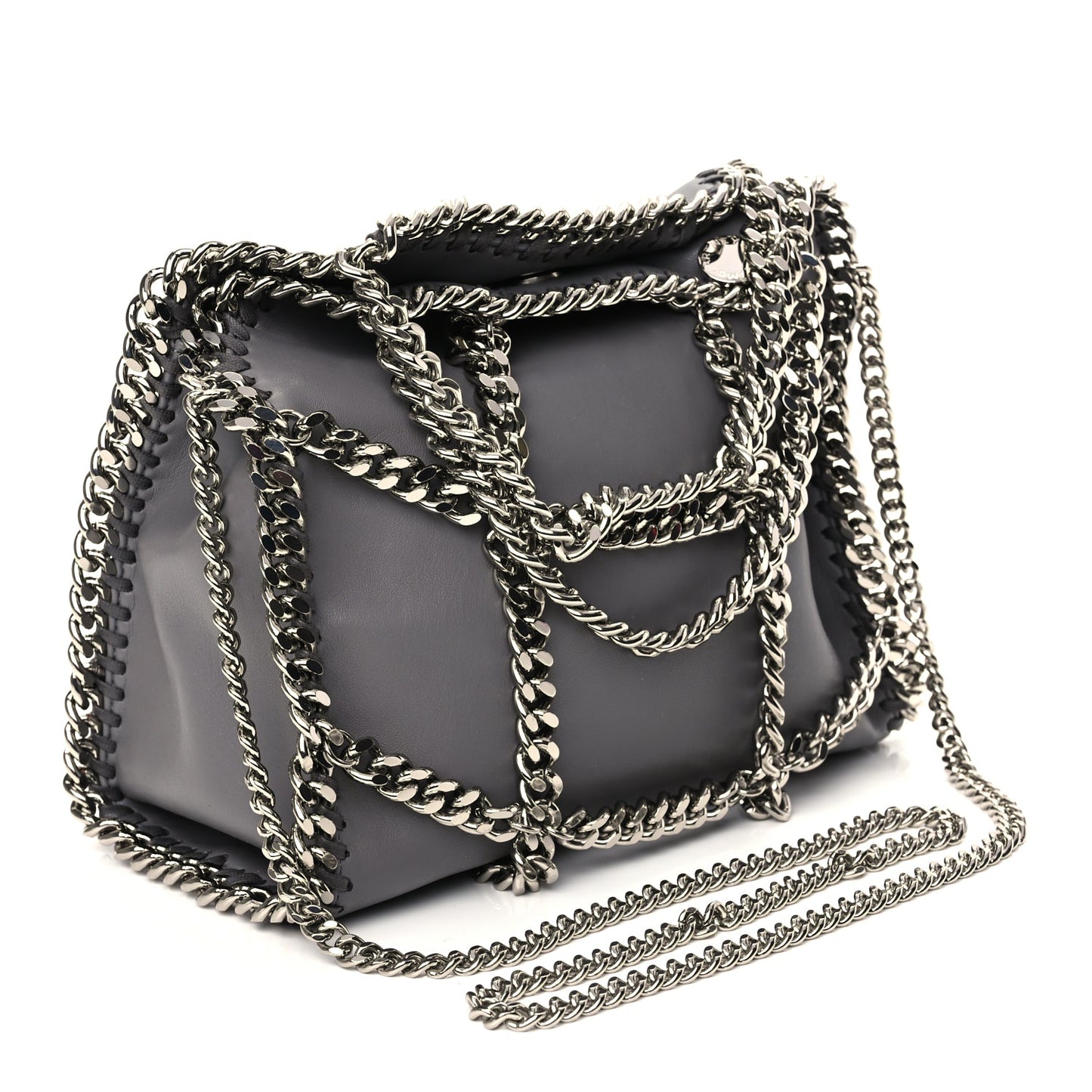 Stella McCartney Eco Alter Nappa Mini Falabella Chain Cage Tote Grey