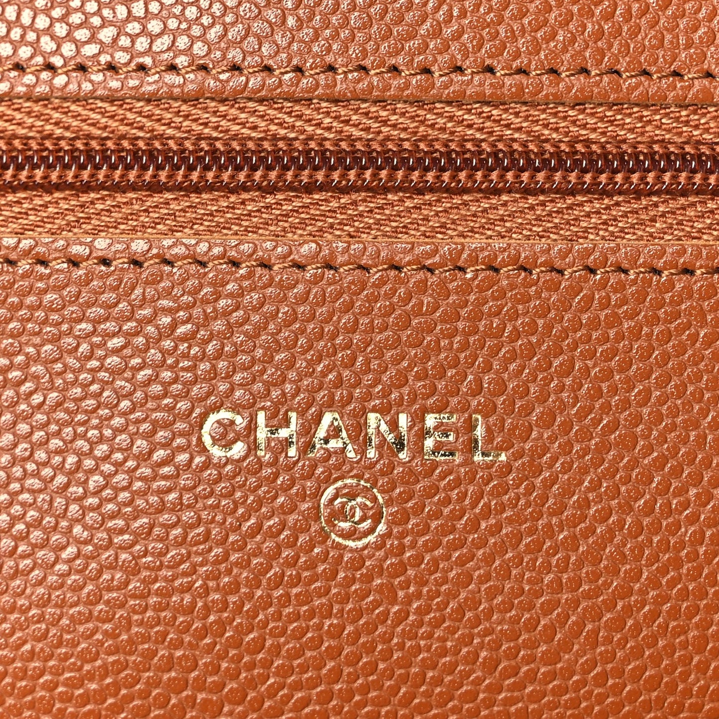 Chanel Caviar Quilted Wallet On Chain WOC Light Brown
