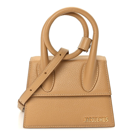 Jacquemus Grained Calfskin Le Chiquito Noeud  Camel
