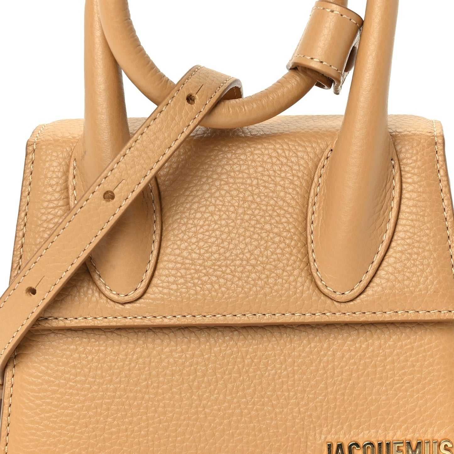 Jacquemus Grained Calfskin Le Chiquito Noeud  Camel