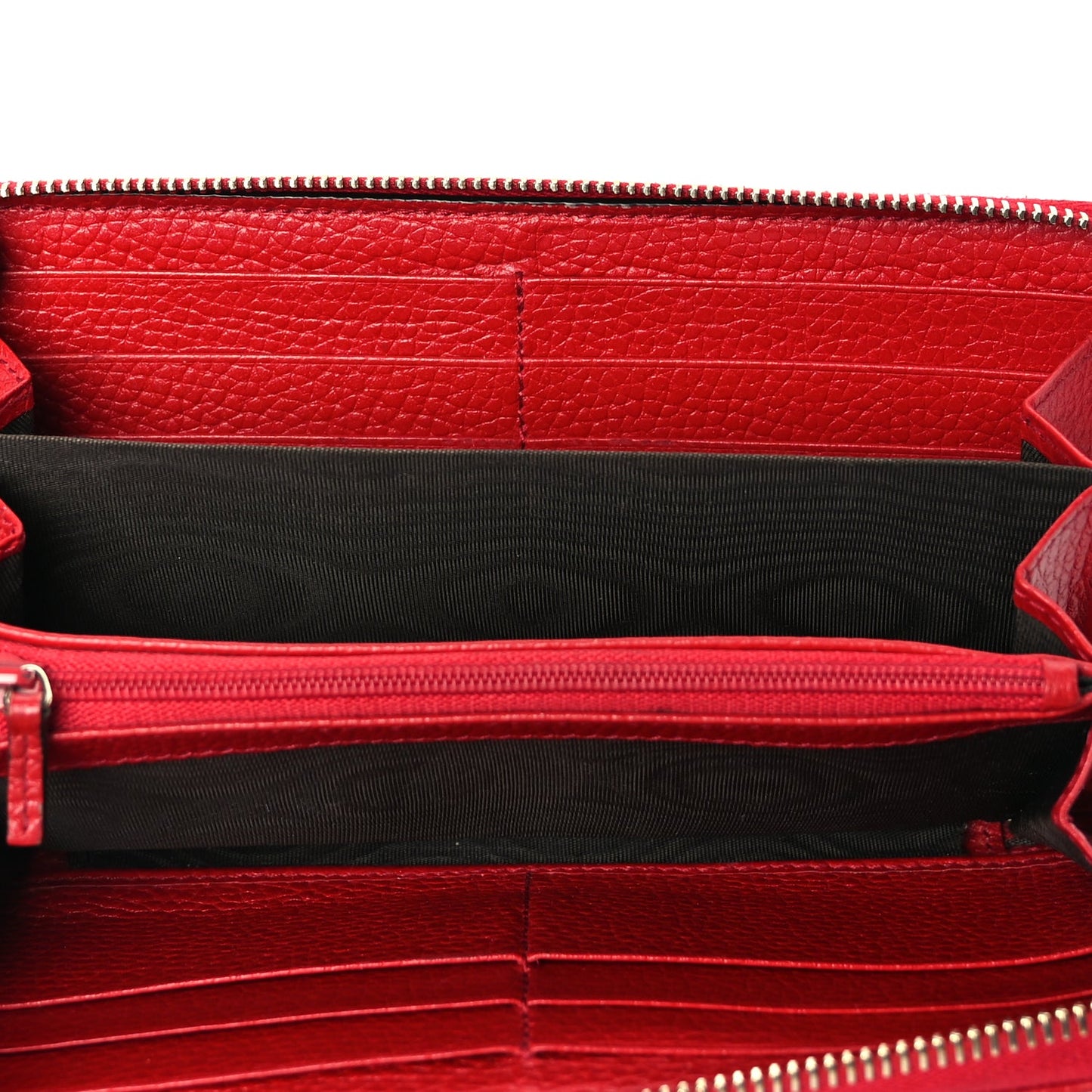 Gucci Pebbled Calfskin Soho Zip Around Wallet Red