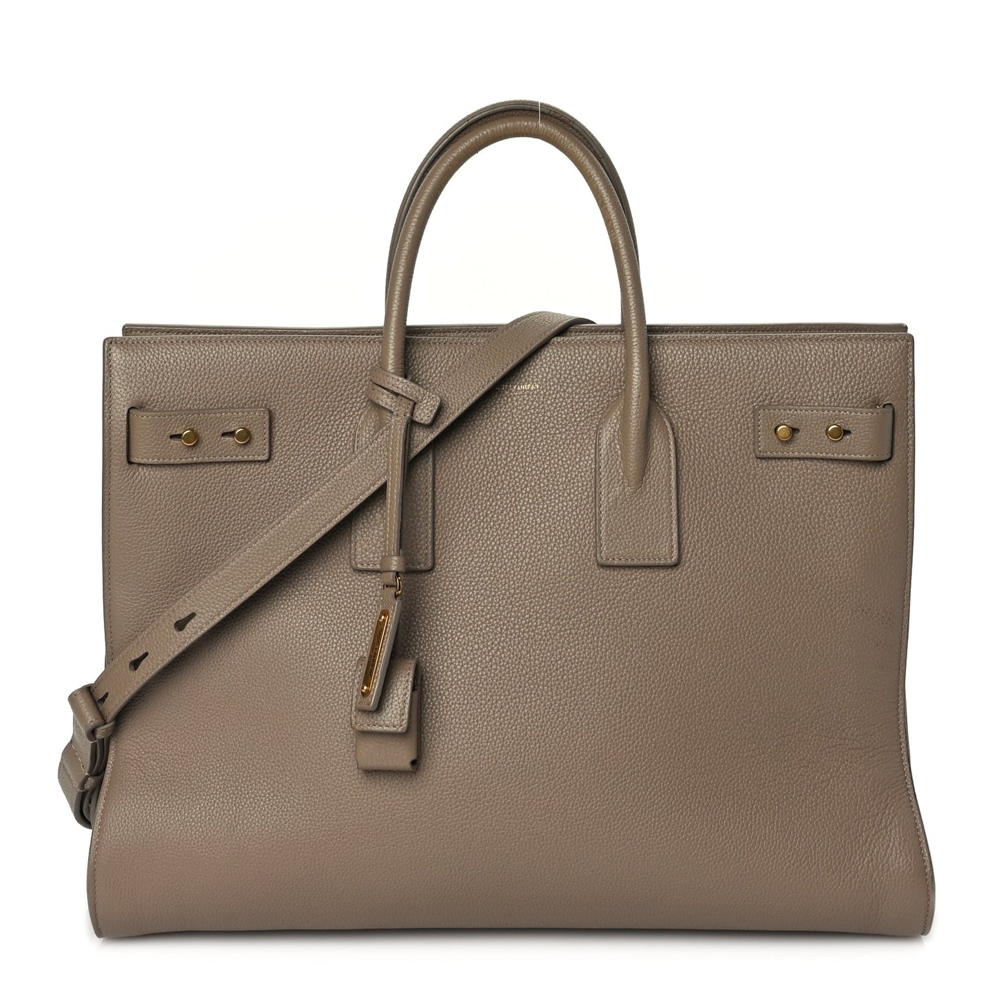 Saint Laurent Calfskin Large Souple Sac De Jour Dark Beige