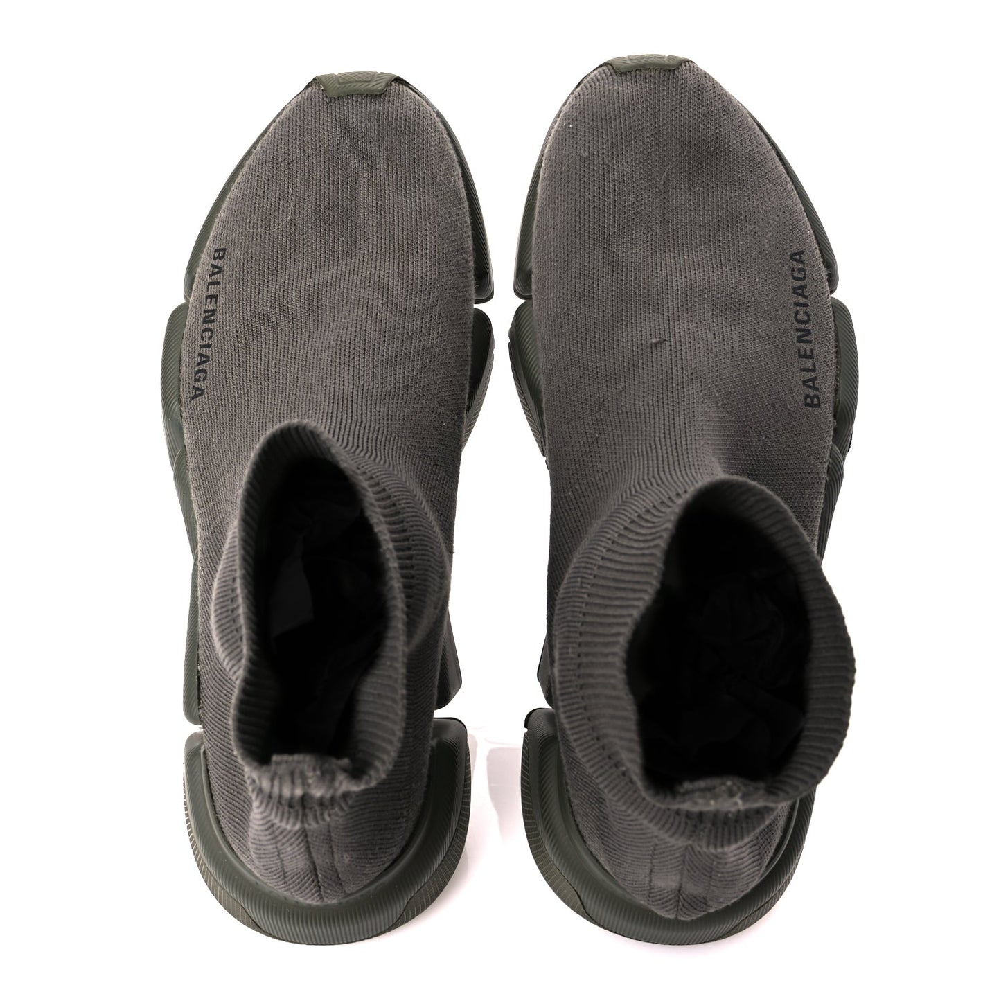 Balenciaga Technical 3D Recycled Knit Womens Speed 2.0 Sneakers 37 Monocolor Dark Kaki