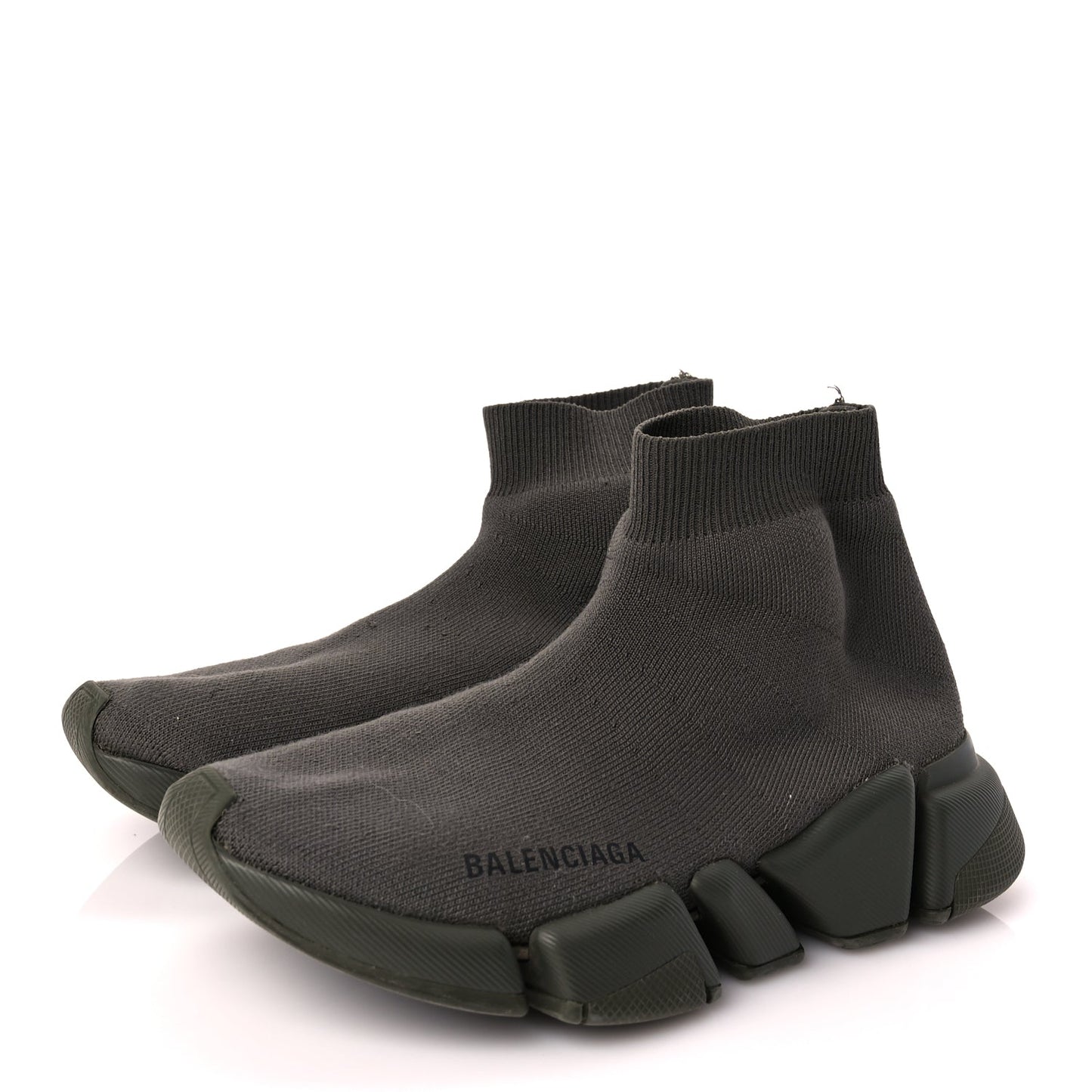 Balenciaga Technical 3D Recycled Knit Womens Speed 2.0 Sneakers 37 Monocolor Dark Kaki