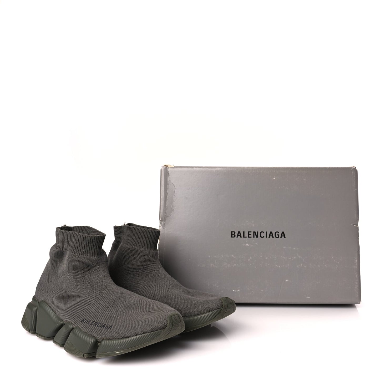 Balenciaga Technical 3D Recycled Knit Womens Speed 2.0 Sneakers 37 Monocolor Dark Kaki