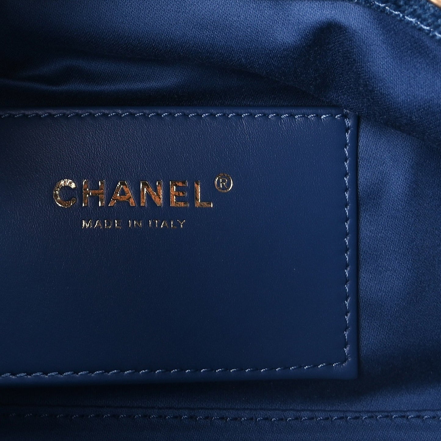 Chanel Washed Denim Quilted Mini Chanel 25 Handbag  Blue