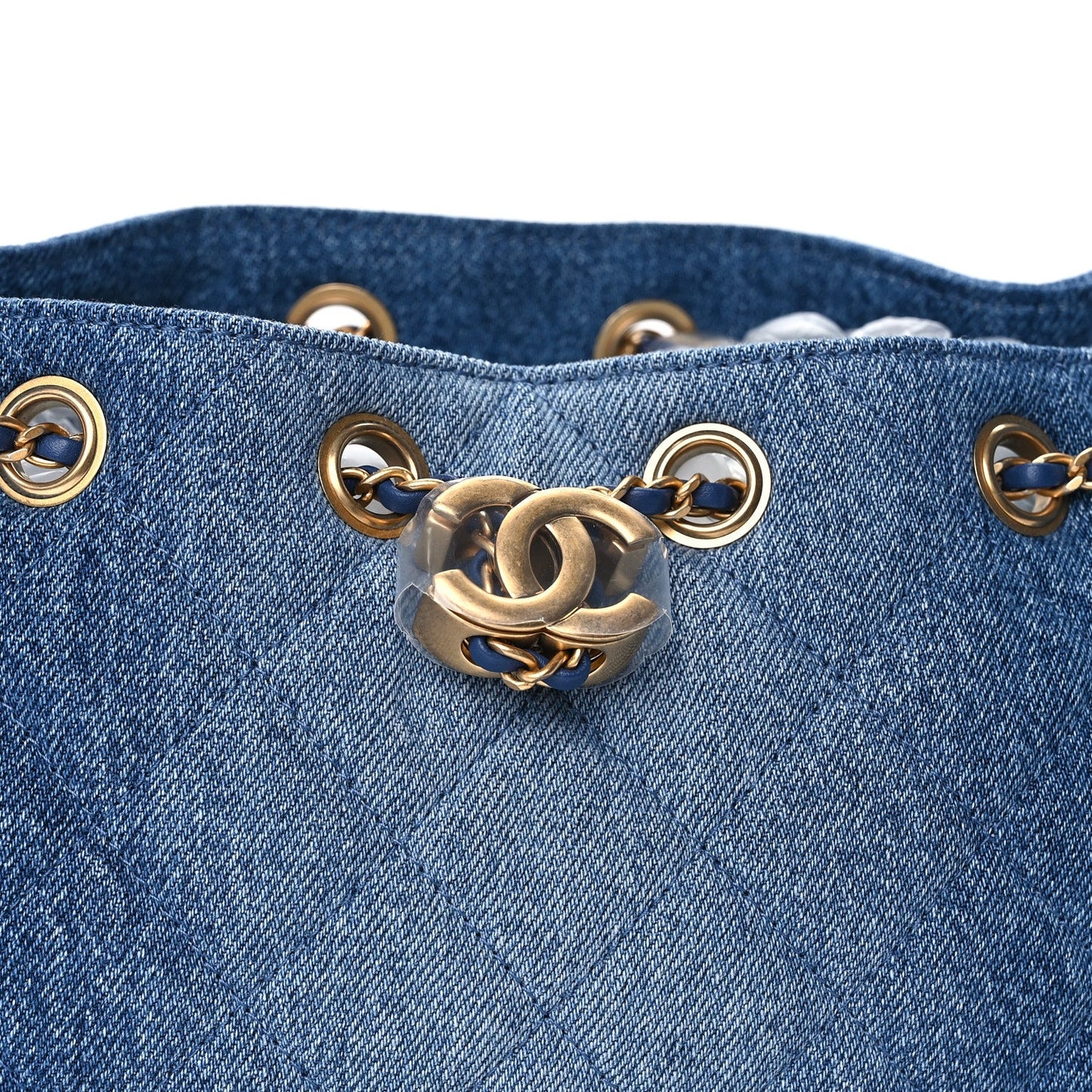 Chanel Washed Denim Quilted Mini Chanel 25 Handbag  Blue
