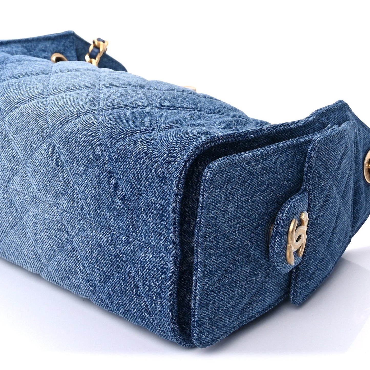 Chanel Washed Denim Quilted Mini Chanel 25 Handbag  Blue