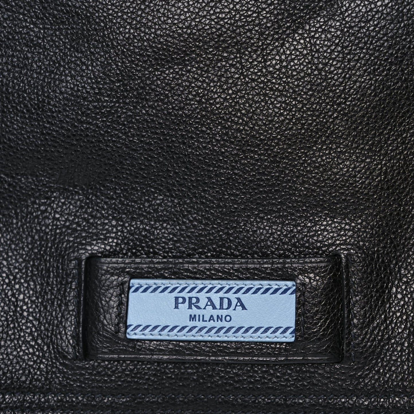 Prada Glace Calf Etiquette Flap Black Astrale