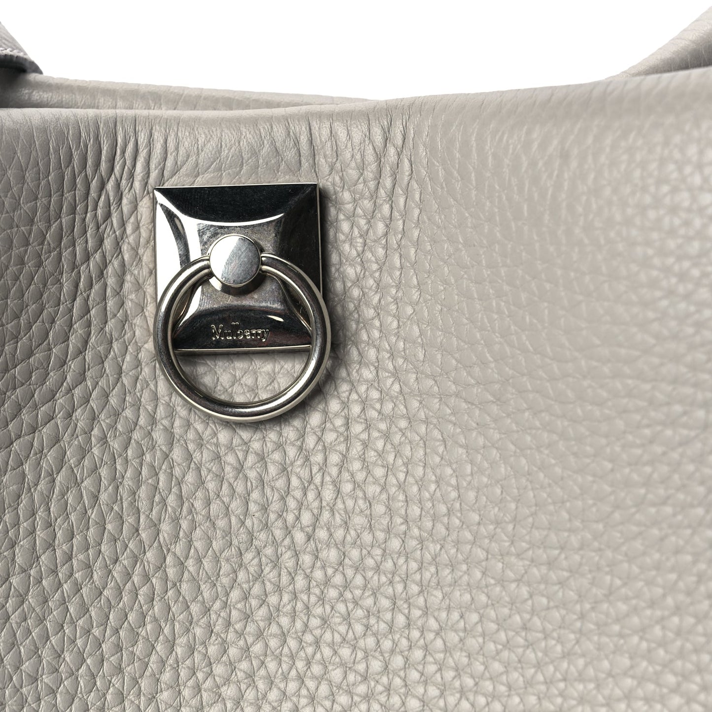 Mulberry Heavy Grain Iris Tote Powder Grey Dark Clay