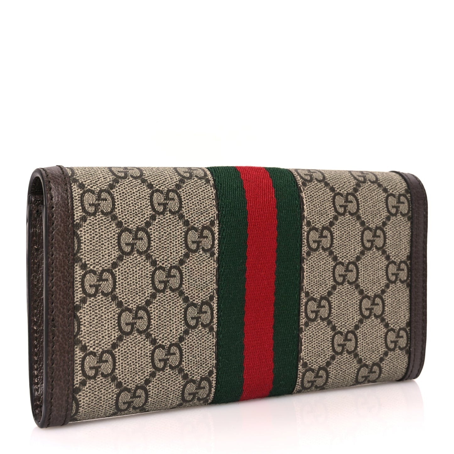 Gucci GG Supreme Monogram Web Ophidia Continental Wallet Brown