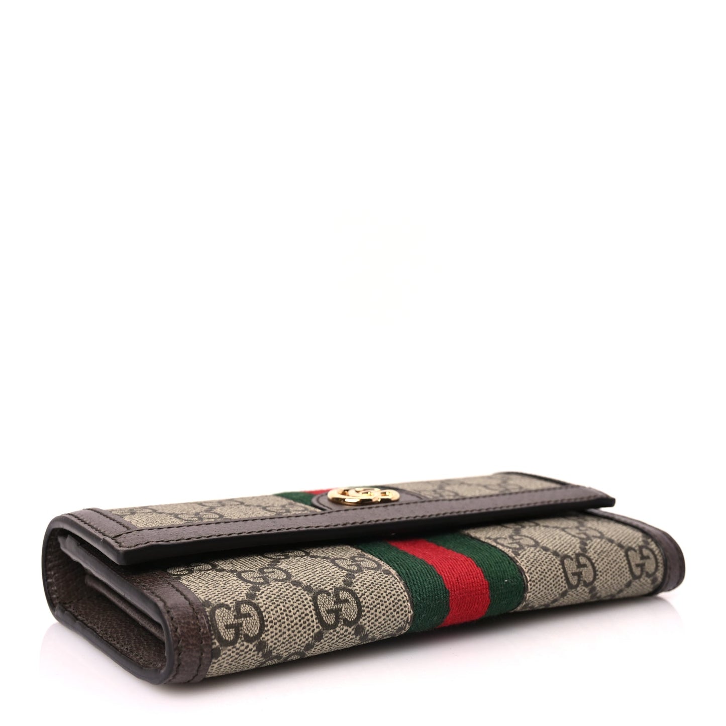 Gucci GG Supreme Monogram Web Ophidia Continental Wallet Brown