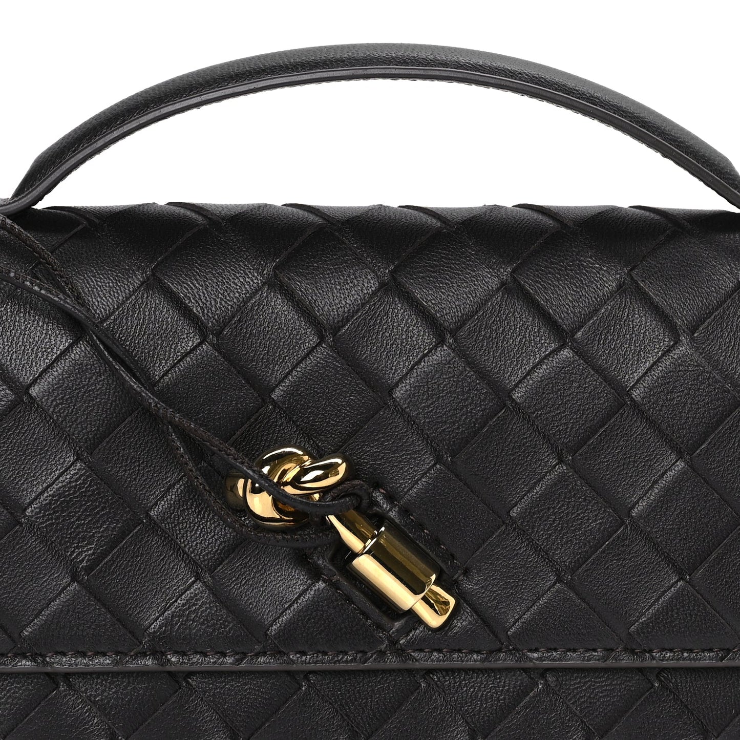 Bottega Veneta Nappa Intrecciato Long Andiamo Top Handle Clutch Fondant