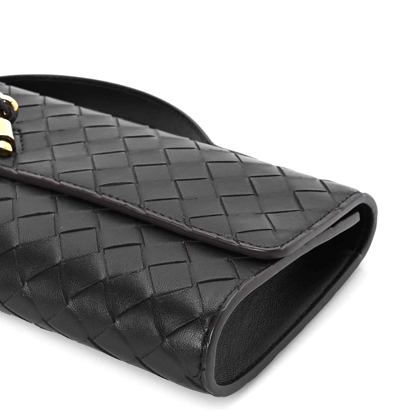Bottega Veneta Nappa Intrecciato Long Andiamo Top Handle Clutch Fondant