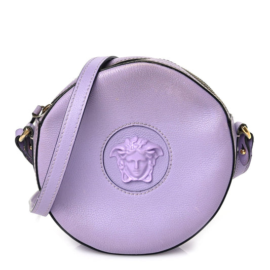 Versace Calfskin La Medusa Round Camera Bag Lilac