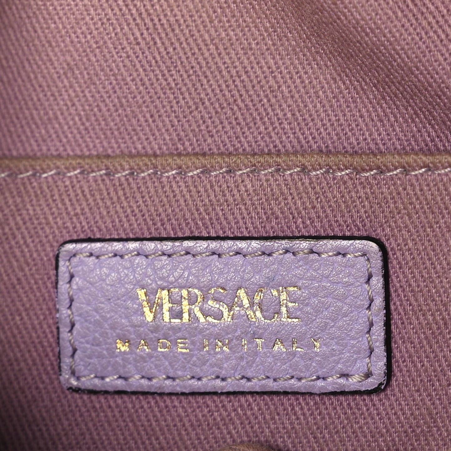 Versace Calfskin La Medusa Round Camera Bag Lilac