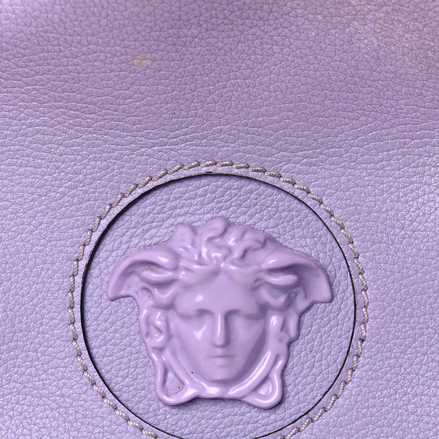 Versace Calfskin La Medusa Round Camera Bag Lilac