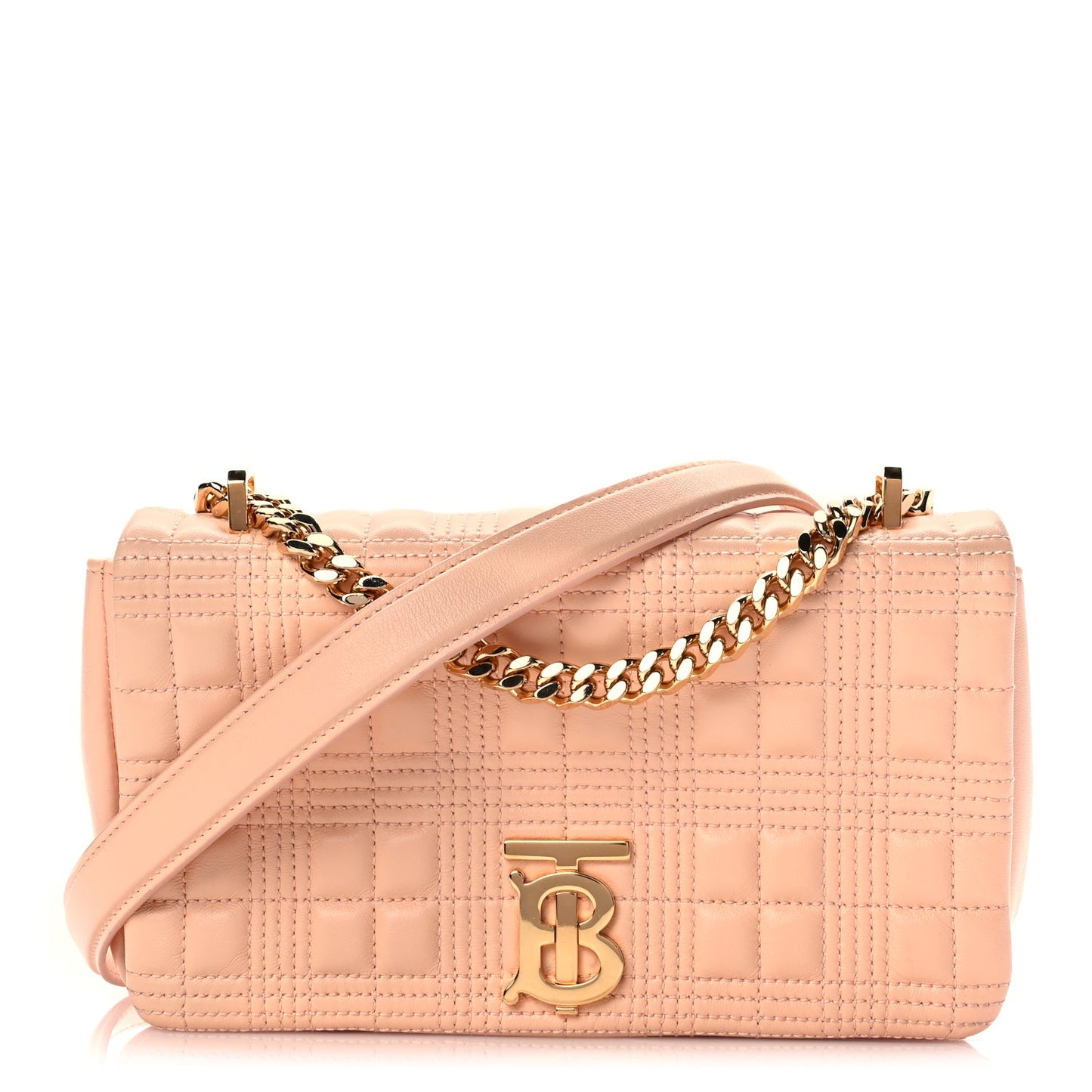 Burberry Lambskin Quilted Small Lola Bag Peach