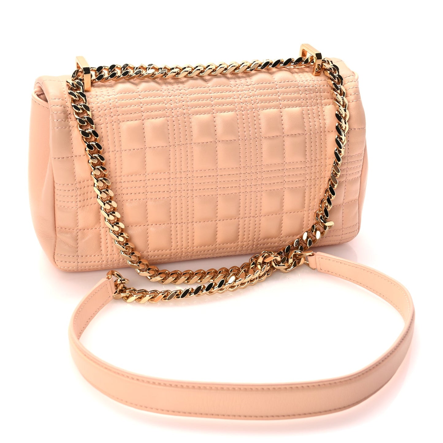 Burberry Lambskin Quilted Small Lola Bag Peach