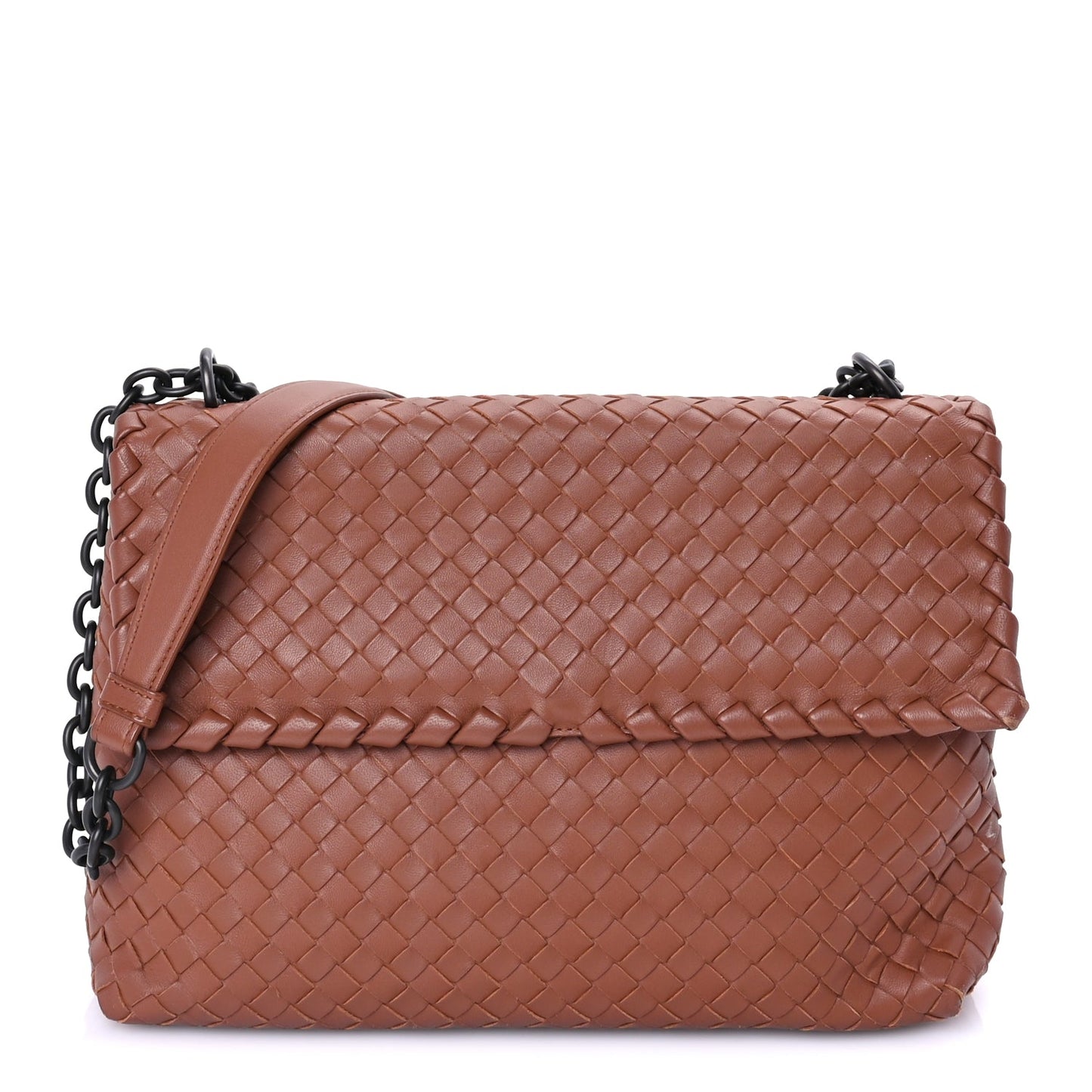 Bottega Veneta Nappa Intrecciato Olimpia Shoulder Bag Noce