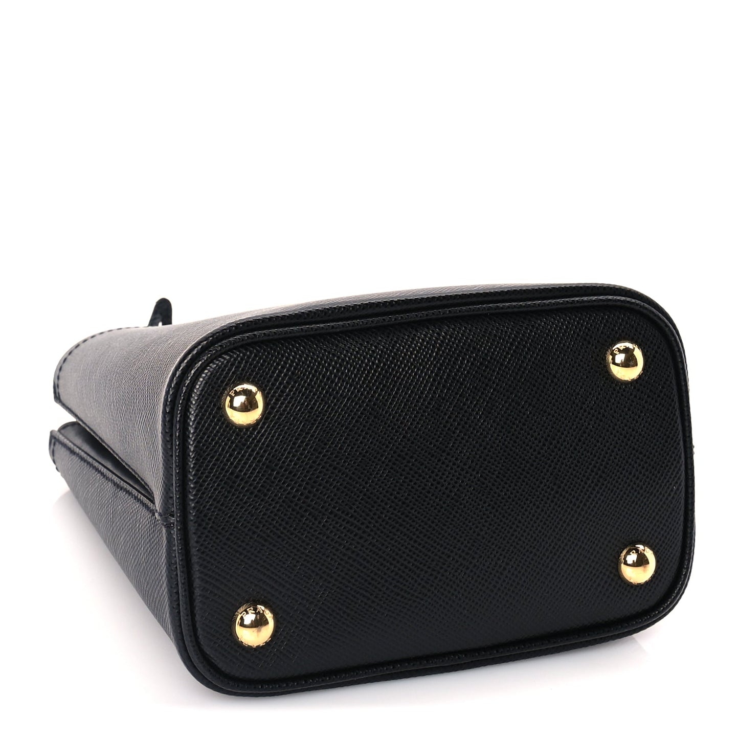 Prada Saffiano Cuir Small Panier Bucket Bag  Black Fuoco